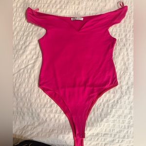 Bubble gum pink bodysuit